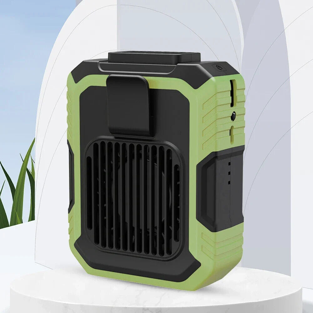 Stay Cool Anywhere: Rechargeable Portable Waist Clip Fan with Power Bank功能