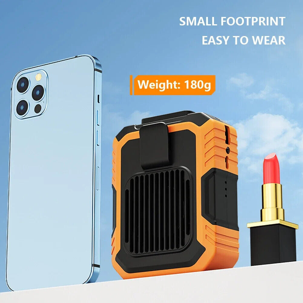 Stay Cool Anywhere: Rechargeable Portable Waist Clip Fan with Power Bank功能