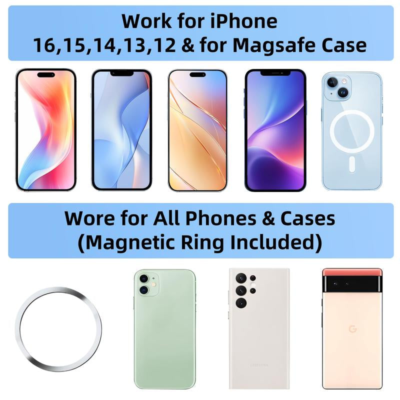 Revolutionary Magnetic 360° Car Phone Holder with MagSafe – Ultimate Suction Cup Mount for All Smartphones, Compatible with iPhone 16/15/14/13/12 for Hands-Free Navigation!