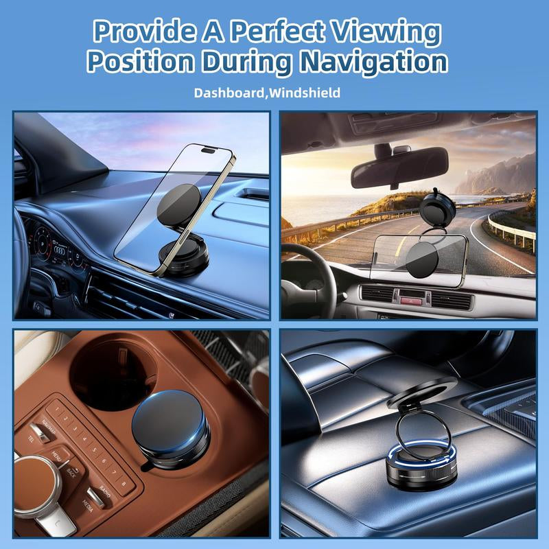 Revolutionary Magnetic 360° Car Phone Holder with MagSafe – Ultimate Suction Cup Mount for All Smartphones, Compatible with iPhone 16/15/14/13/12 for Hands-Free Navigation!