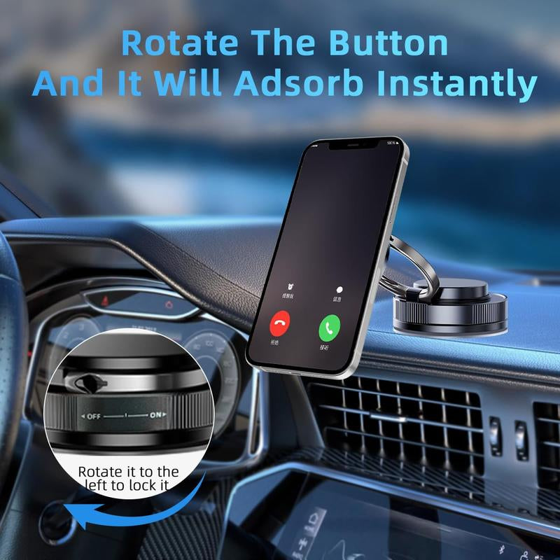 Revolutionary Magnetic 360° Car Phone Holder with MagSafe – Ultimate Suction Cup Mount for All Smartphones, Compatible with iPhone 16/15/14/13/12 for Hands-Free Navigation!