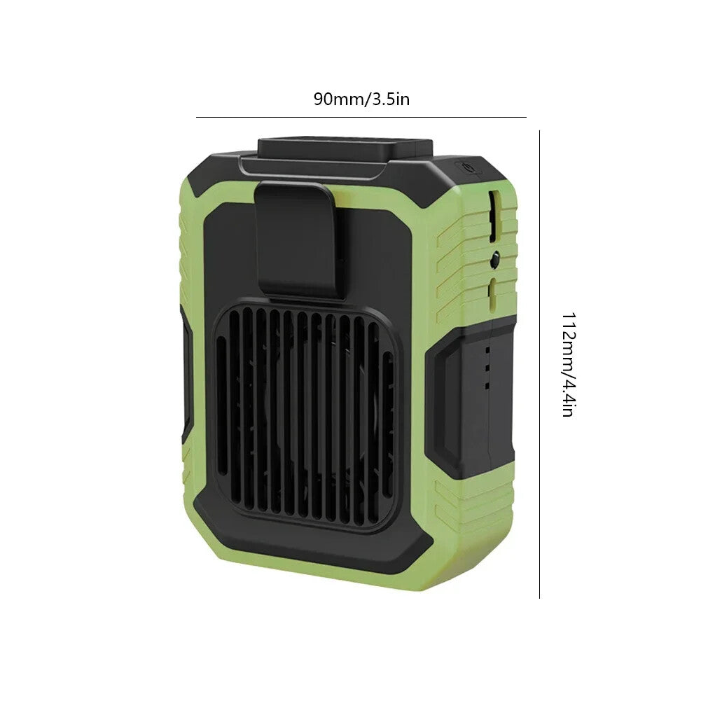 Stay Cool Anywhere: Rechargeable Portable Waist Clip Fan with Power Bank功能