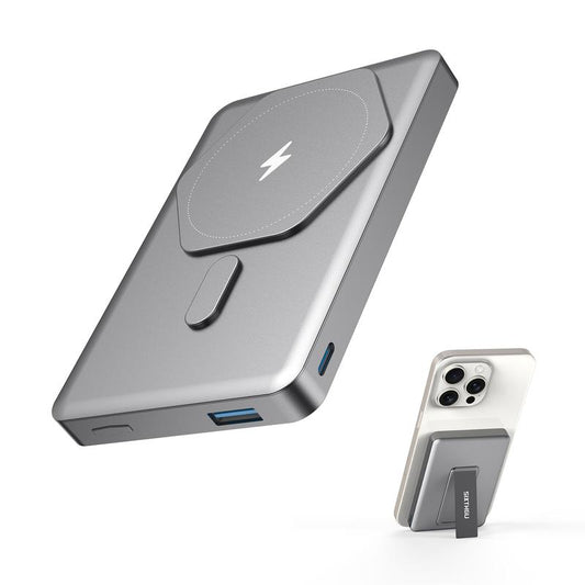 Compact Foldable Magnetic Power Bank for Magsafe, 10000Mah Wireless Charger with Stand, Folding Chargeable 22.5W Fast Charging for Iphone, Smartphone