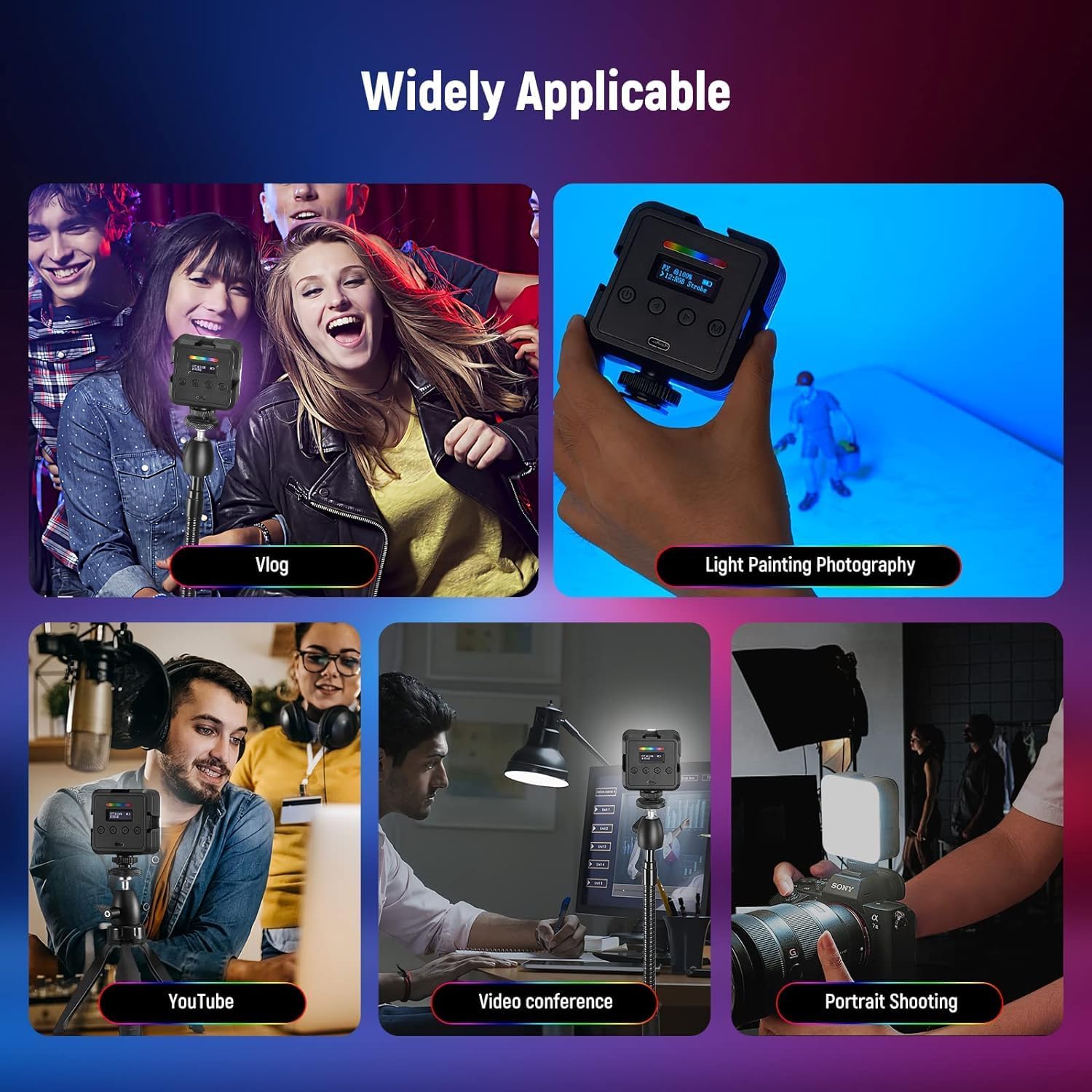 Illuminate Your Creativity with the Magnetic RGB61 Camera Light – Compact 360° RGB Video Lighting for Stunning Photography and Selfies
