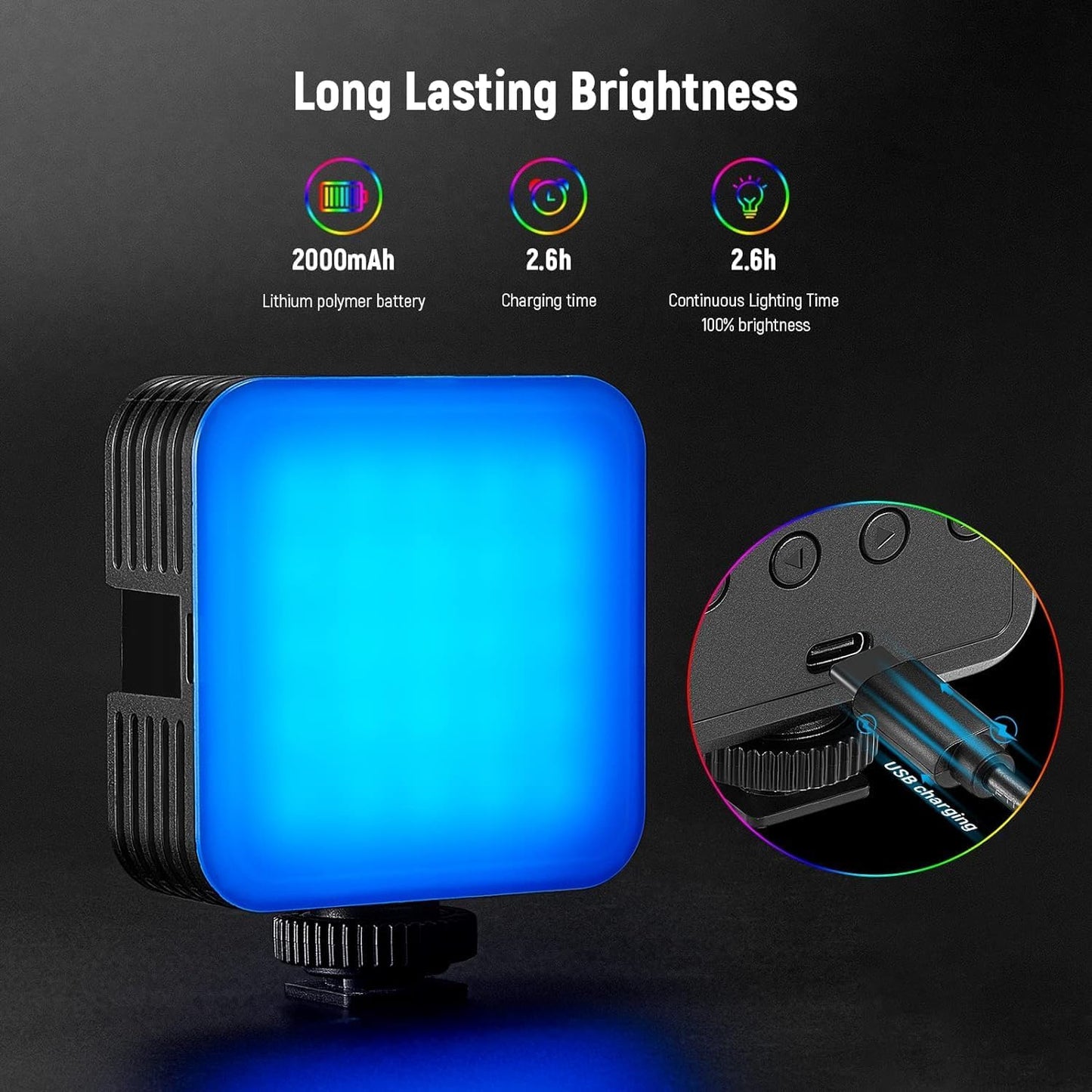 Illuminate Your Creativity with the Magnetic RGB61 Camera Light – Compact 360° RGB Video Lighting for Stunning Photography and Selfies