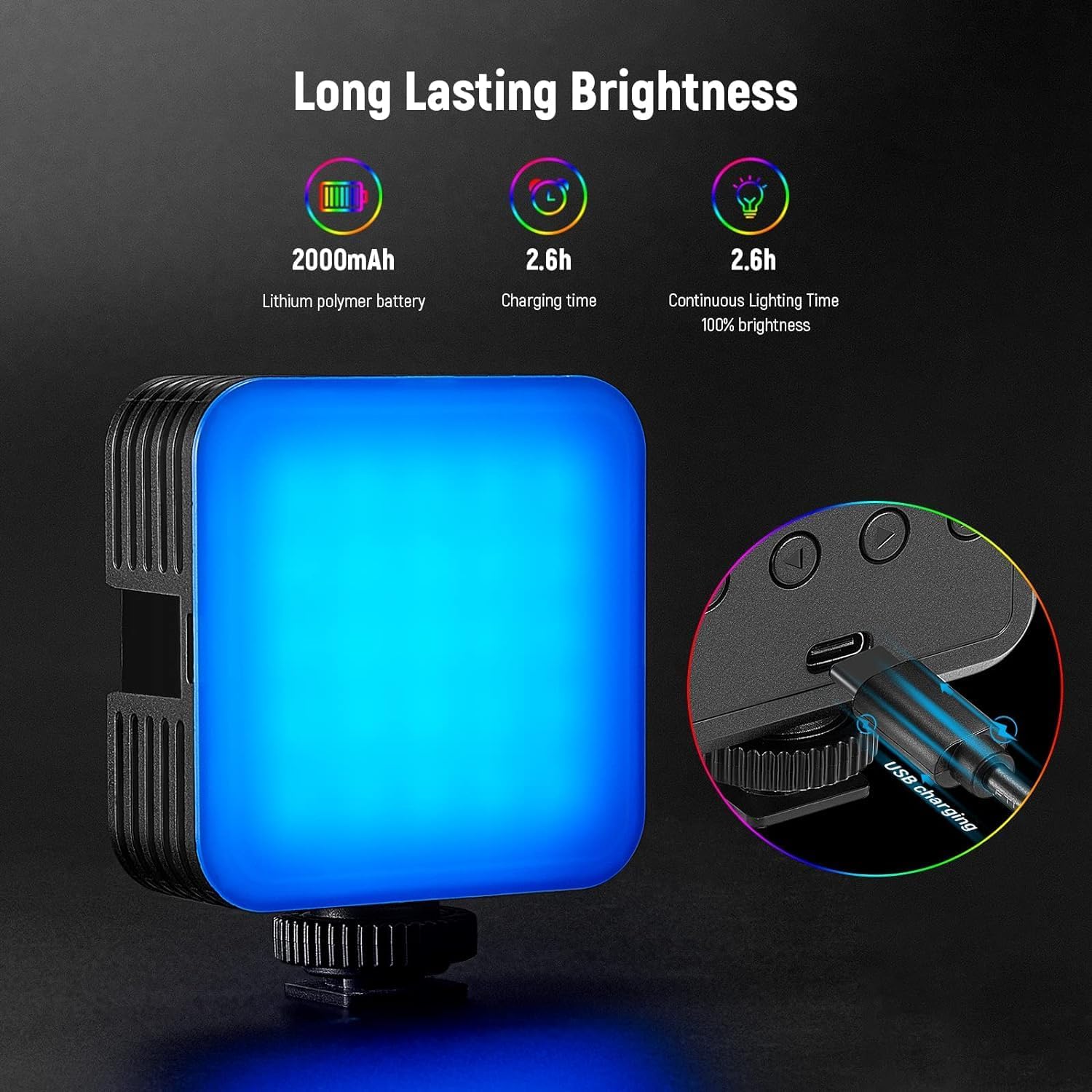 Illuminate Your Creativity with the Magnetic RGB61 Camera Light – Compact 360° RGB Video Lighting for Stunning Photography and Selfies