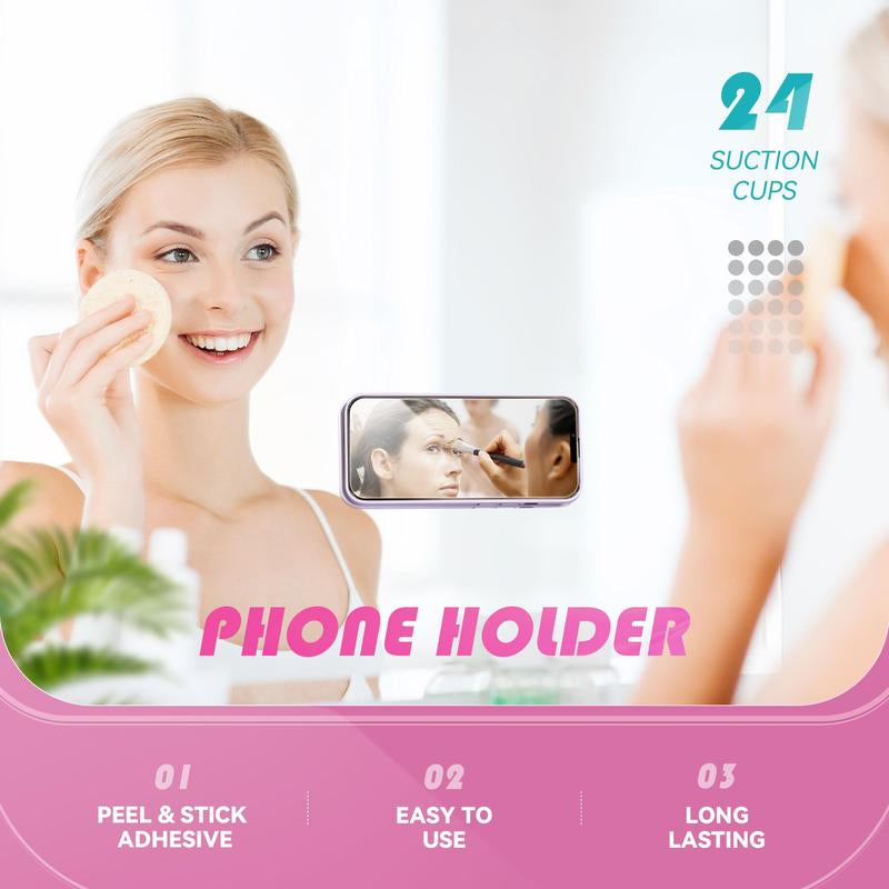 2 Pcs Mini Professional Wireless Lavalier Lapel Microphone + Silicone Phone Sticky Grip for Iphone, Android, Ipad - for Video Audio Smartphone.