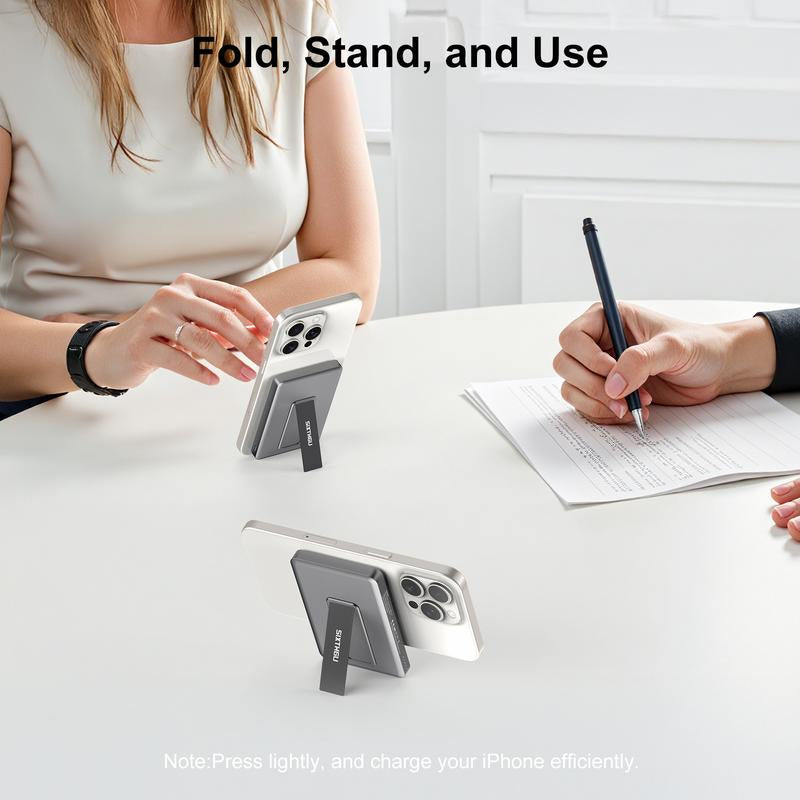 Compact Foldable Magnetic Power Bank for Magsafe, 10000Mah Wireless Charger with Stand, Folding Chargeable 22.5W Fast Charging for Iphone, Smartphone