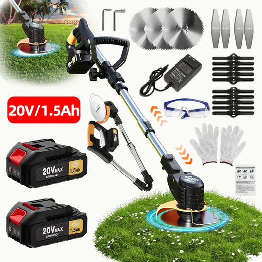 Revolutionize Your Gardening with the Powerful 20V Cordless Electric Grass Trimmer - Enjoy Hassle-Free Lawn Care with 6000mAh Battery and 20000RPM Precision!